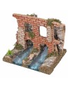 Tratto di fiume doppio con acquedotto romano per presepe Mondo