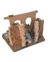 Tratto di fiume doppio con acquedotto romano cm 18x15x15 h