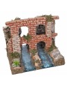 Tratto di fiume doppio con acquedotto romano cm 18x15x15 h