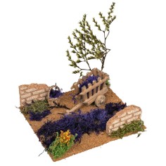 Campo di Lavanda con carretto cm 15x13x15 h