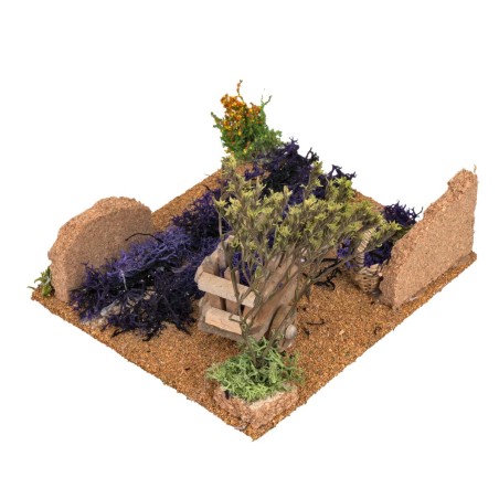 Campo de Lavanda con carrito 15x13x15 cm para belén Mundo