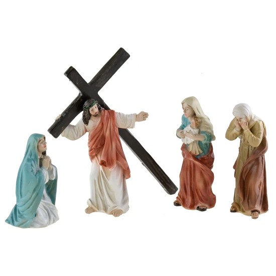 Set 2 angeli cm 4x4 h Statue Pasquali per presepe Mondo Presepi