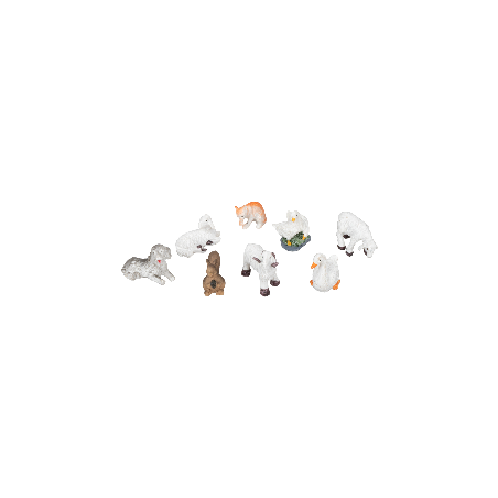 Set de animales de corral 8 piezas para estatuas de 8-10 cm