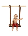 Bambino su altalena in legno serie 10 cm per presepe Mondo