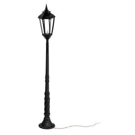 Lampione con lampada inglese da terra 18 cm 12v per presepe