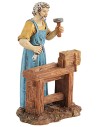 Carpenter at the workbench 10 cm in resin Martino Landi