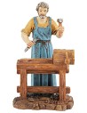 Carpenter at the workbench 10 cm in resin Martino Landi