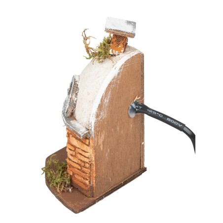 Forno bianco per fornaio con luce effetto fuoco cm 10x8x14h per