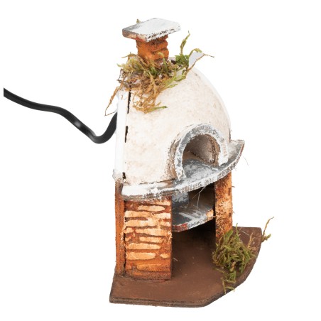 White oven for baker with fire effect light cm 10x8x14h for