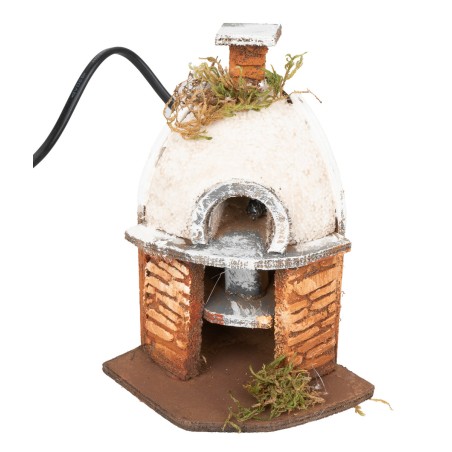 Forno bianco per fornaio con luce effetto fuoco cm 10x8x14h per