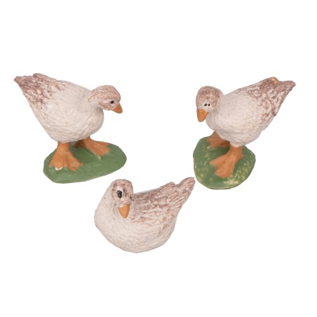 Set of 3 assorted ducks with base for Mondo Presepi nativity scene
