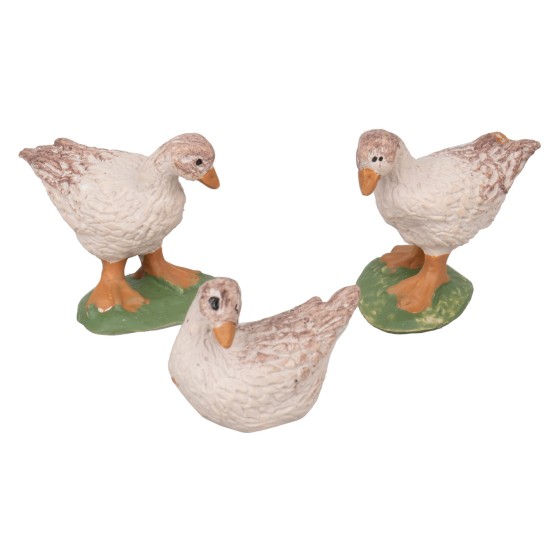 Set 3 anatre assortite con base per presepe Mondo Presepi