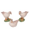 Set 3 anatre assortite con base per presepe Mondo Presepi