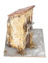 Rustic yellow plastered small house with balcony cm 14x10x11.5 h