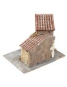 Casita enlucida rústica amarilla con balcón cm 14x10x11,5 h