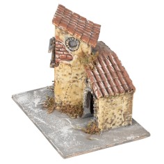 Casita rústica amarilla con balcón 14x10x11,5 cm para 2