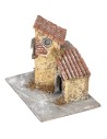 Casetta stuccata rustica gialla con balcone cm 14x10x11,5 h