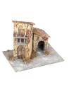 Casetta stuccata rustica gialla con balcone cm 14x10x11,5 h