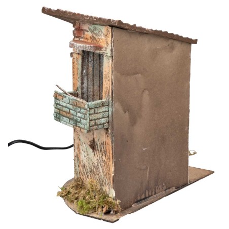 Rustic house with moving fruit basket cm 32x19x33 h