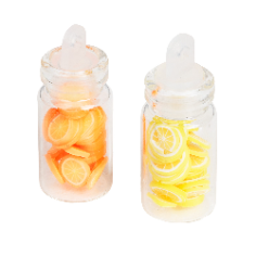 Set of 2 jars of citrus slices 3 cm high for Mondo nativity scene 2