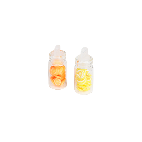 Set of 2 jars of citrus slices 3 cm high for Mondo nativity scene