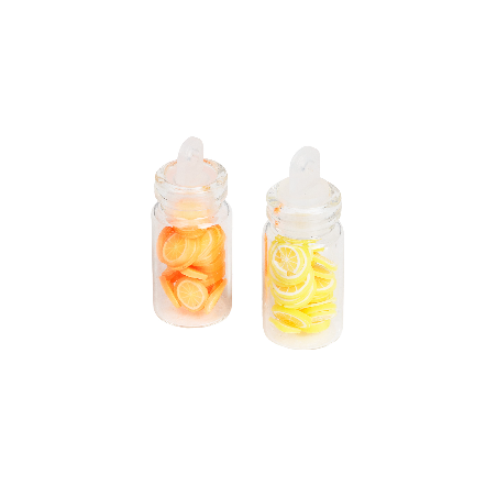 Juego de 2 tarritos de rodajas de cítricos de 3 cm de altura
