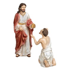 Healing of the blind man 12 cm Easter scene in resin 2