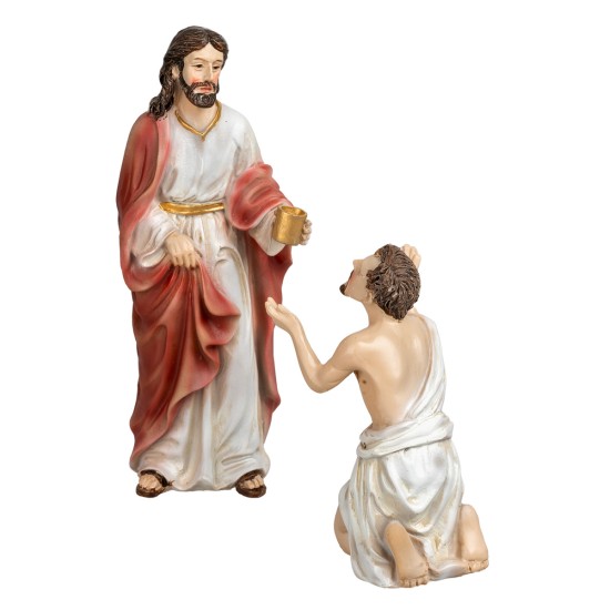 Curación del ciego 12 cm escena pascual para belén Mundo