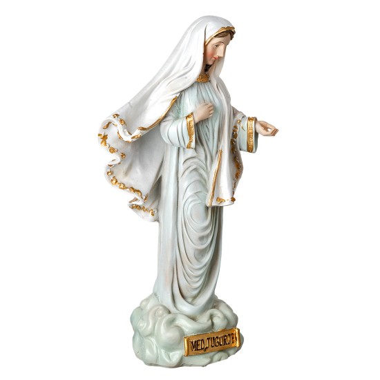 Madonna of Medjugorje 20 cm in resin for nativity scene Mondo Presepi