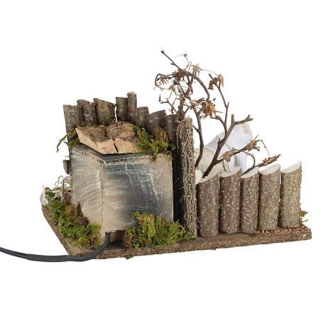 Pecora in movimento con cibo in bocca 15x15x10 per presepe