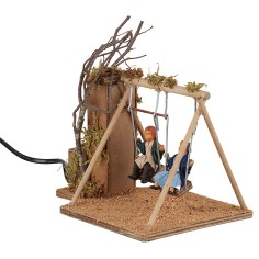 Bimbi sull'altalena serie 15 cm in movimento per presepe Mondo 2