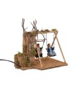 Bimbi sull'altalena serie 15 cm in movimento per presepe Mondo