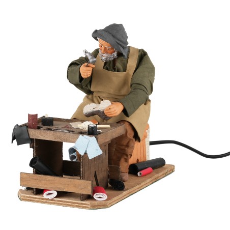 Ciabattino doppio movimento serie 24 cm per presepe Mondo