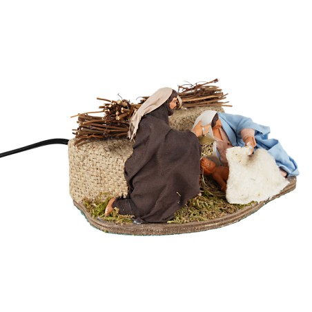 Natività con Madonna sdraiata serie 12 cm in movimento