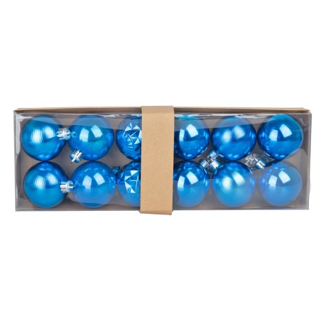 Set 12 palline blu ø 6 cm per albero di Natale per presepe
