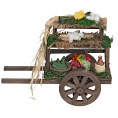 Wooden cart with fruits and vegetables cm 16x5.5x13 h