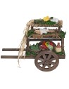 Wooden cart with fruits and vegetables cm 16x5.5x13 h