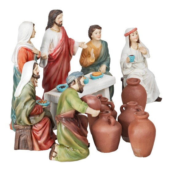 Set nozze di Cana 12 cm in resina 12 pz