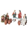 Set nozze di Cana 12 cm in resina 12 pz per presepe Mondo