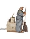 Donna che spazza serie 14 cm in movimento per presepe Mondo