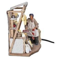Formaggiaio con banco serie 12 cm in movimento per presepe 2