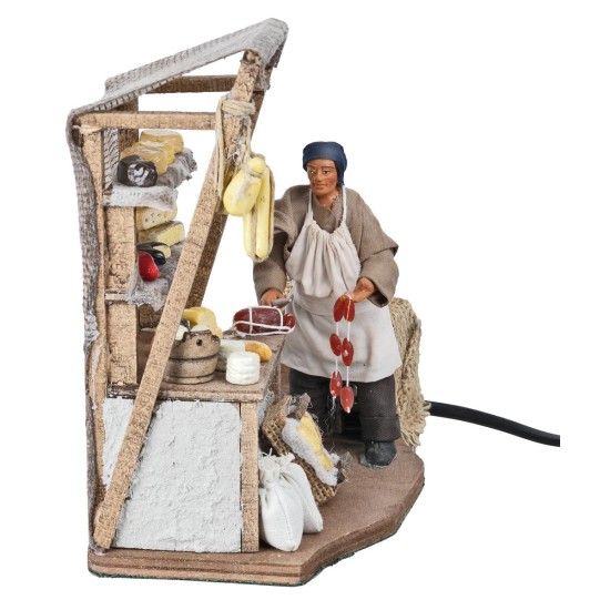 Formaggiaio con banco serie 12 cm in movimento per presepe