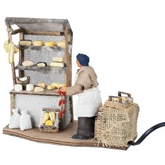 Formaggiaio con banco serie 12 cm in movimento per presepe