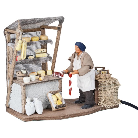 Formaggiaio con banco serie 12 cm in movimento per presepe