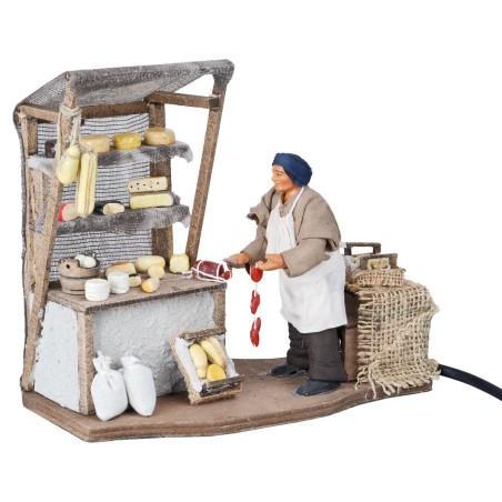 Formaggiaio con banco serie 12 cm in movimento per presepe