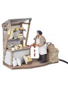 Formaggiaio con banco serie 12 cm in movimento per presepe