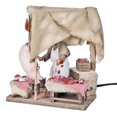 Butcher with counter series 12 cm in motion for nativity scene 2