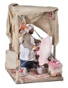 Macellaio con bancone serie 12 cm in movimento per presepe
