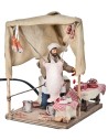 Macellaio con bancone serie 12 cm in movimento per presepe
