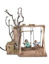 Pair of children on swing series 12 cm in motion for